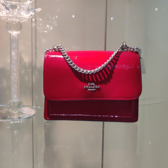 New! Coach Mini Klare Crossbody in Silver (Hardware)/Red - Picture 9 of 10